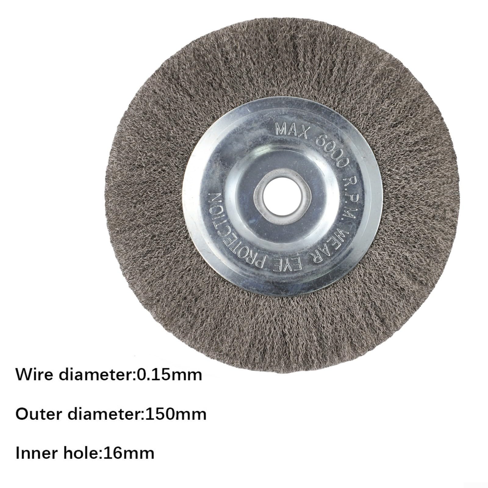 VRTYVEYBB Stainless Steel Wire Wheel Brush 6 Inch Crimped 150Mm Diameter 16Mm Bore For Metal Deburring Polishing Derusting Bench Grinder Abrasive Tool