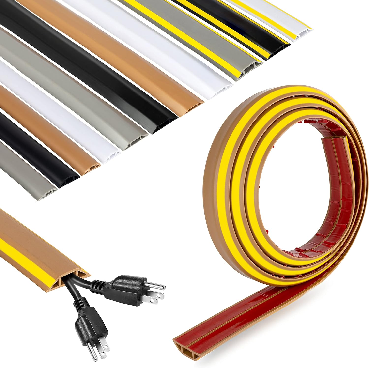 Rubber Bond Cord Cover Floor Cable Protector Strong Self