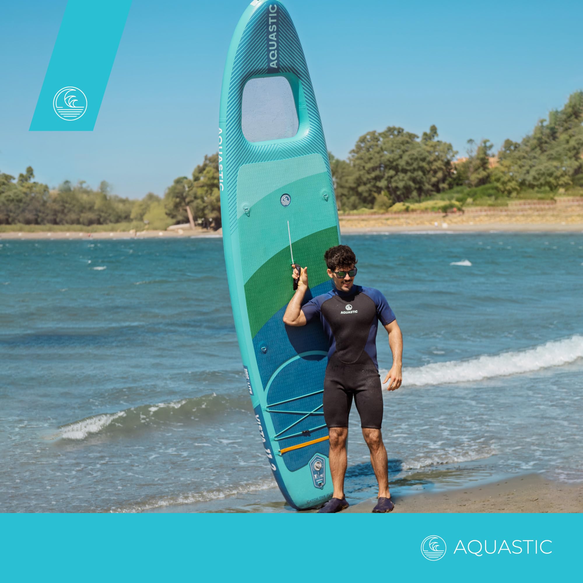 AQUASTIC Vista SUP Board 11'2 - Aufblasbar Allround Mit Drop Stitch