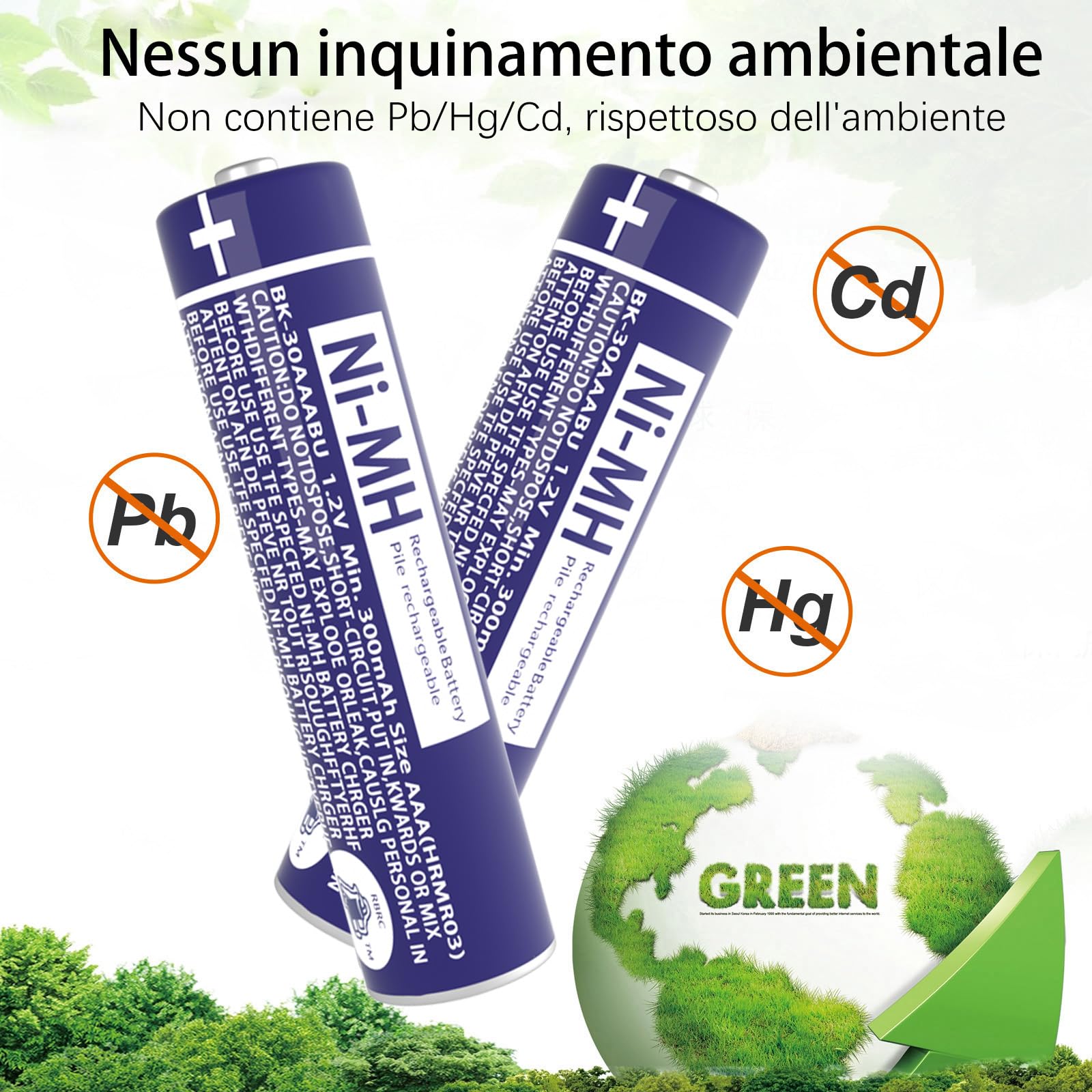 Batterie Ricaricabili AAA BK-30AAABU 300mAh 1.2V – Confezione Da 6 Per Telefoni Panasonic E Gigaset - 6