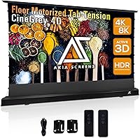 Vista 1 de Akia Screens AK-FMT101UH2-C4D-X - Pantalla de proyector de suelo de 101 pulgadas motorizada con control remoto, pantalla de proyector ALR que