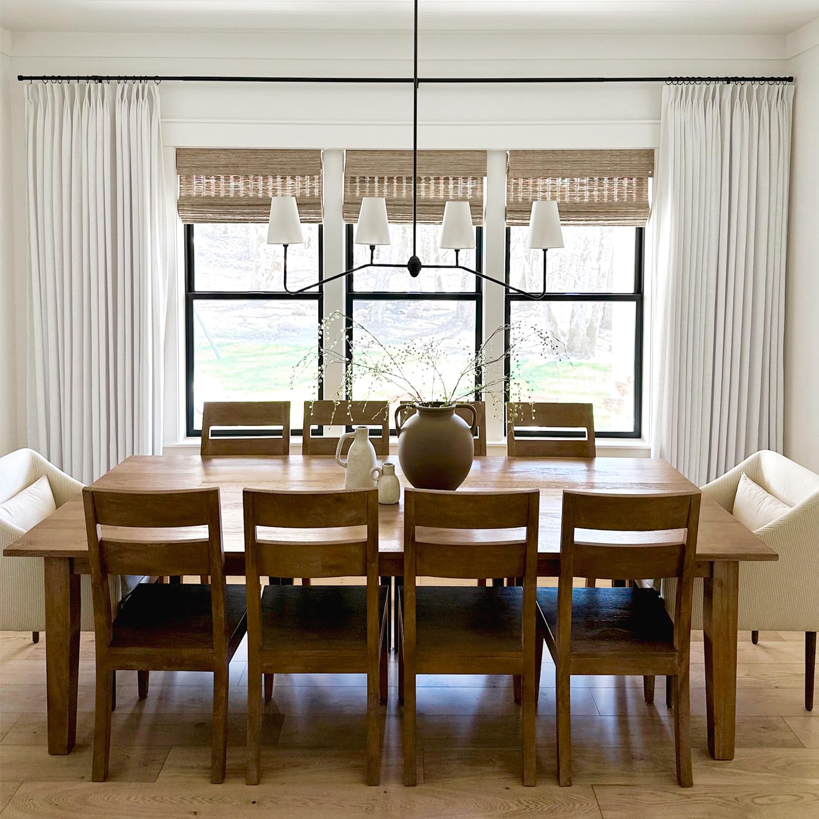 HOMERILLA Pinch Pleated Curtains 96 Inches Long,Linen Blackout Curtains with Blackout Lining Drapery Panel for Living Room,Thermal Insulated Pinch