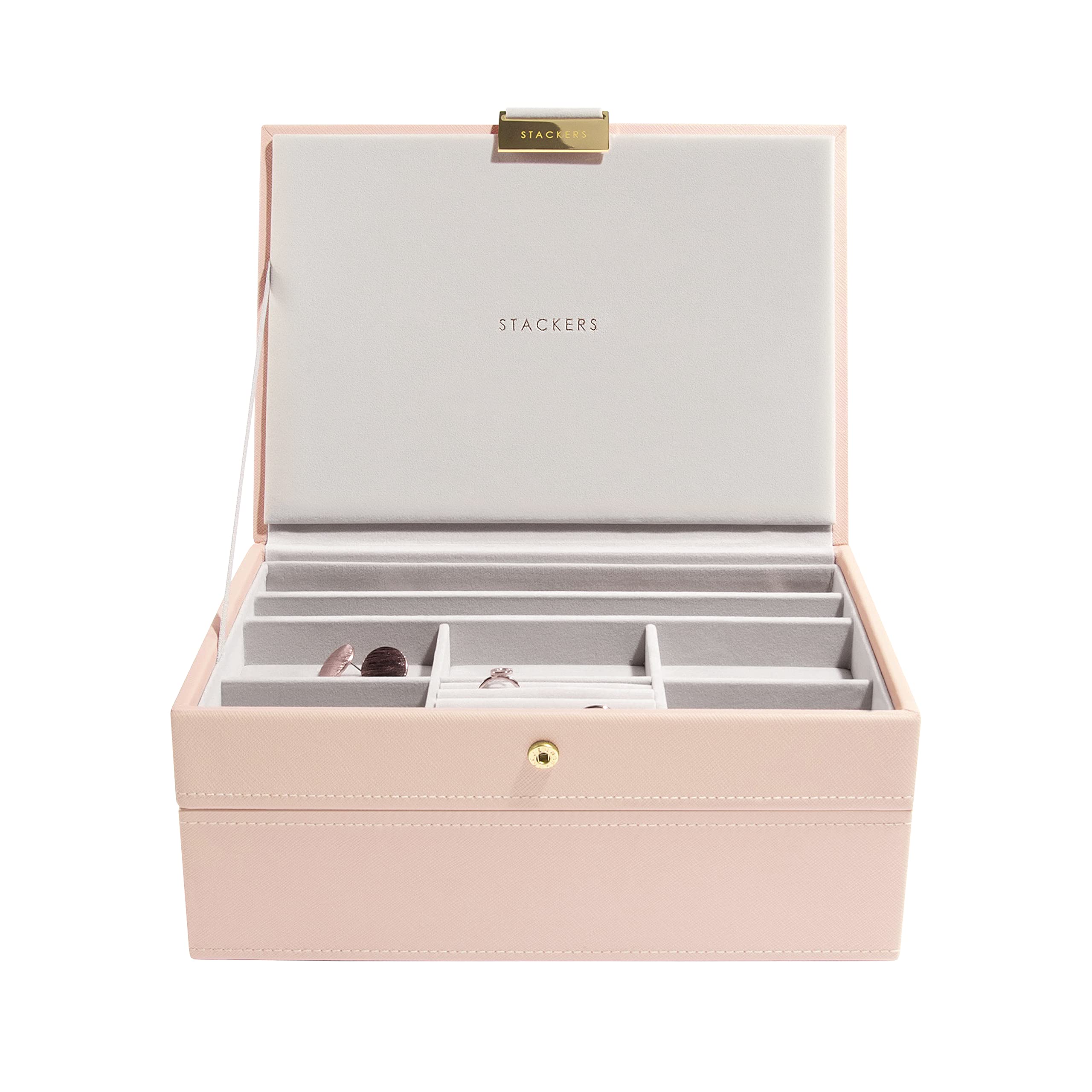 Stackers Blush Pink & Champagne Gold Blush & Champagne Gold Classic Jewellery Box, Set Of 2