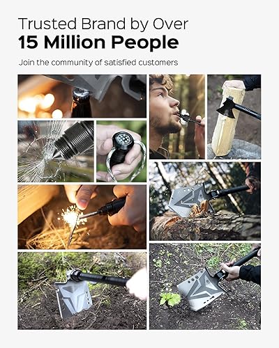 Miniatura 7 de Sahara Sailor Kit de hacha de pala plegable para campamento, grado militar, pala táctica de supervivencia multifuncional con cuerda paracord,