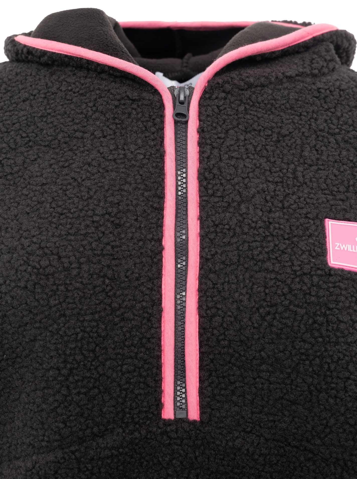 Zwillingsherz Damen Teddypulli Zip-Up – Kuscheliger Fleece Pullover mit Reißverschluss, Warm & Weich Uni