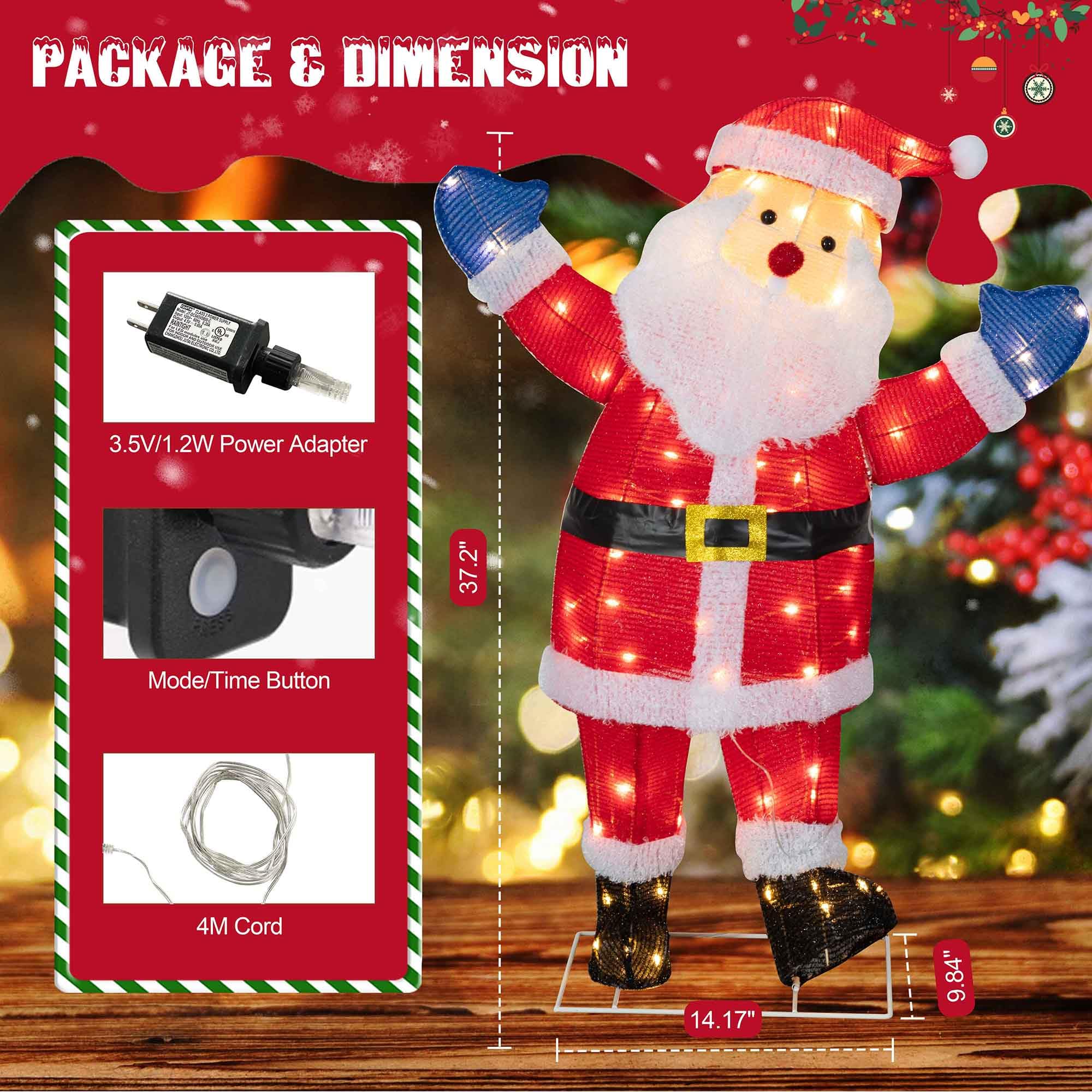 Amazon.com: Vongrasig 3FT Lighted Christmas Santa, Outdoor Pre-lit