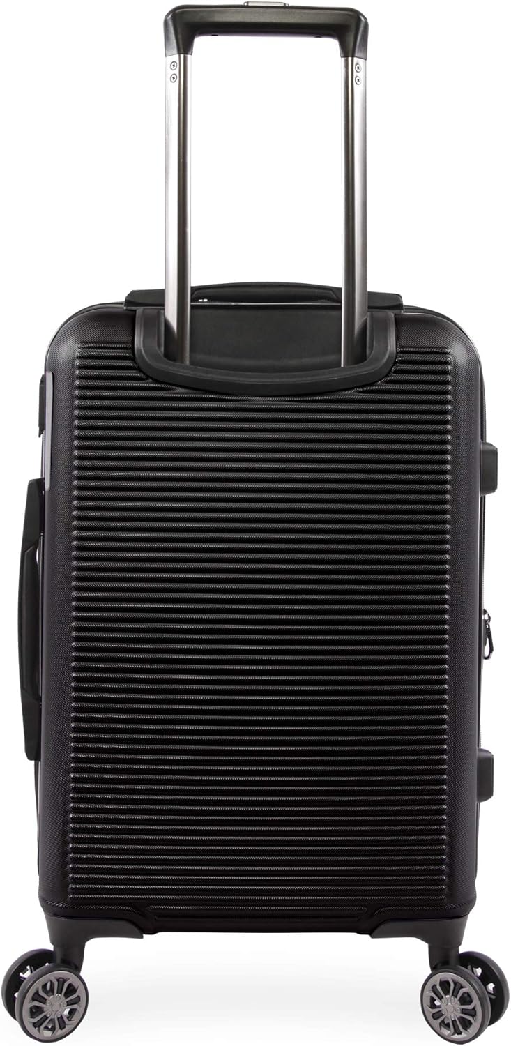 review Brookstone Luggage Nelson 2pc Hardside Spinner Luggage, Black, 2 Piece Set