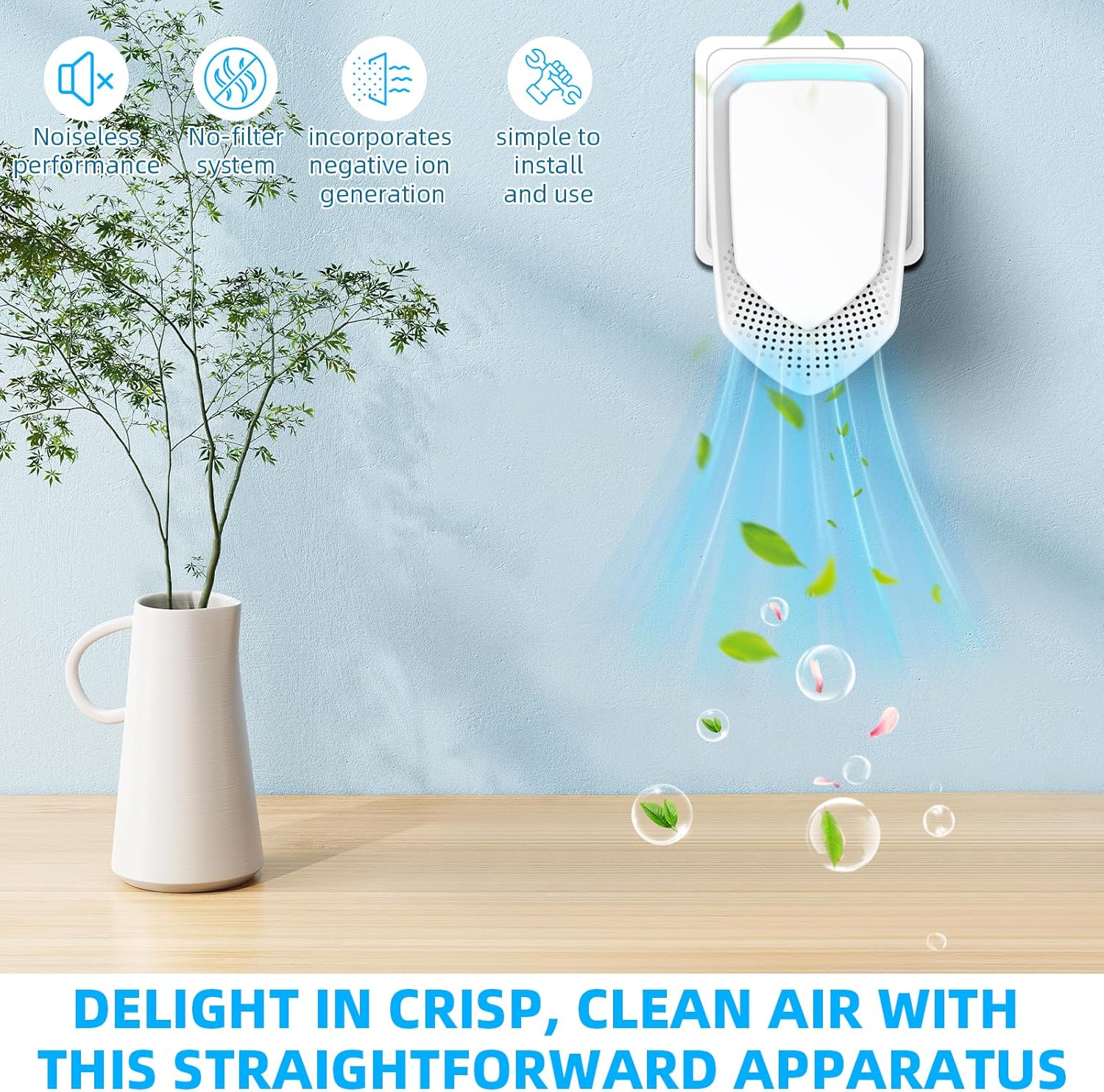 2025 6Pack Air Purifier Plug In,Negative Air Ionizer for Home Use,Filterless Mobile Air Ionizer,Quiet Operation Air Freshener for Home,Kitchen,Office,Portable Mini Air Cleaner for Pets,Smoke Dust,Odor