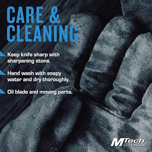 Miniatura 7 de MTECH USA Cuchillo de hoja fija - Hoja de halcón dentada con patrón de malezas multicolor, mango moldeado por inyección negro, espiga completa,