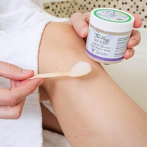 Miniatura 60 de The Keys Salt Scrub -Exfoliante de sal marina - Exfoliante corporal con cuchara de madera - Exfoliante hidratante para manos, pies, baño, (3.4 onzas