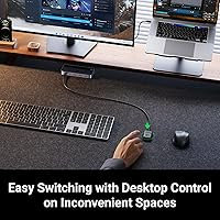 Vista 5 de UGREEN Conmutador USB 3.0 2 computadoras que comparten dispositivos USB C y A, conmutador USB de 4 puertos para compartir teclado y mouse