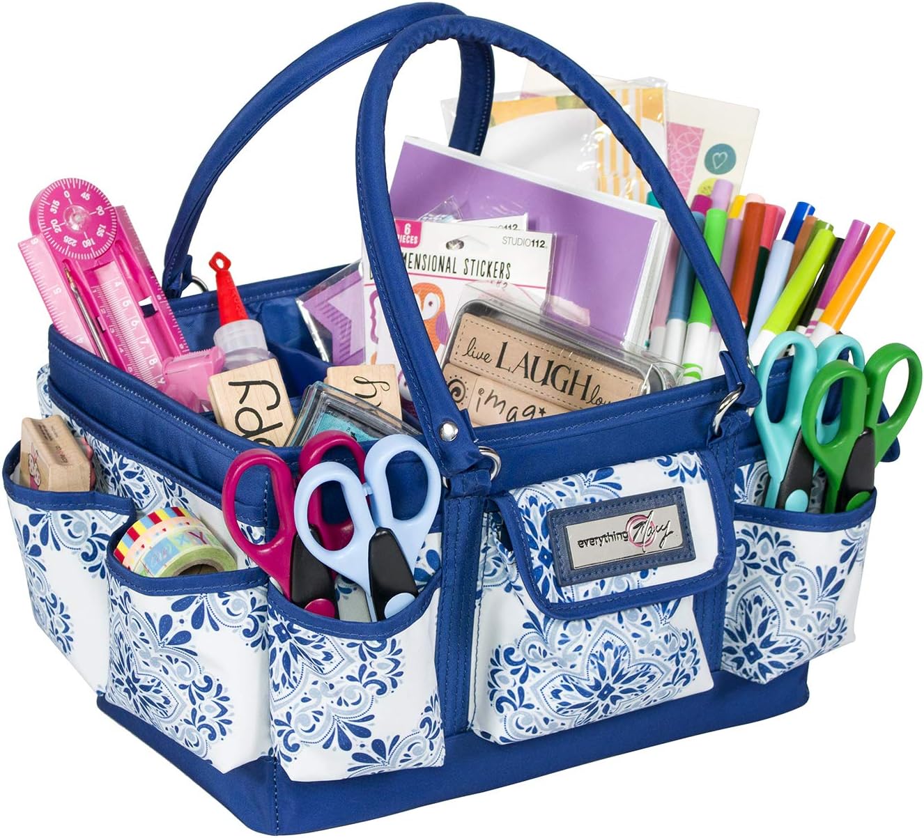 Amazon.com: Everything Mary Blue Deluxe Store and Tote - Storage Craft ...
