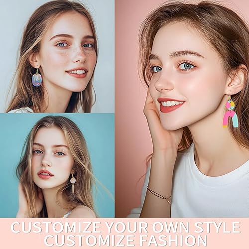 Miniatura 6 de Patemby Kit de 183 aretes de arcilla polimérica para manualidades, regalos para adolescentes y adultos, de 8 a 12 años de edad, aretes de arcilla