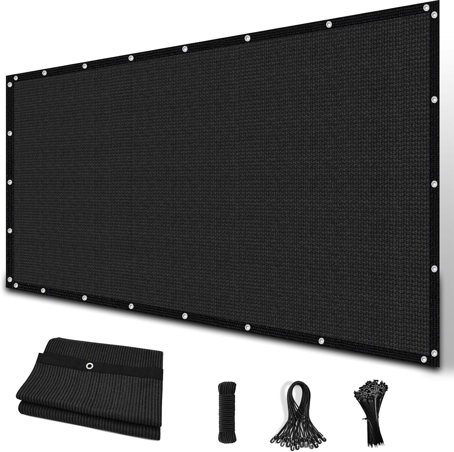 Amagenix 90% Shade Fabric Sun Shade Cloth with Grommets, 6' x 20' Pergola Replacement Shade Cover Canopy for Garden Outdoor Patio, Black (We Make Custom Size), TR04