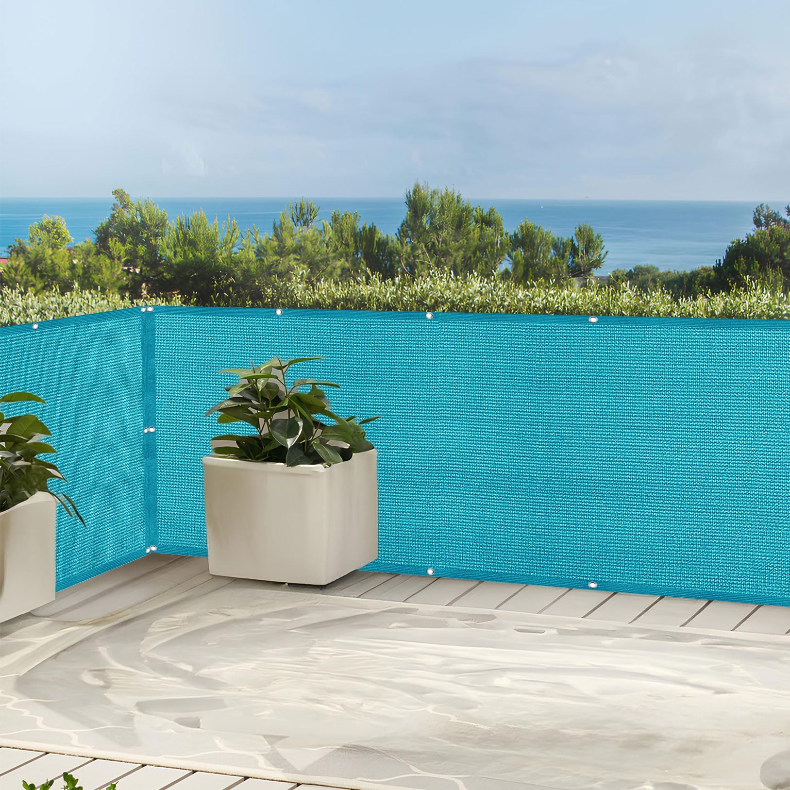 Brise vue balcon respirant anti vent toile opaque contre le vis-à-vis patio