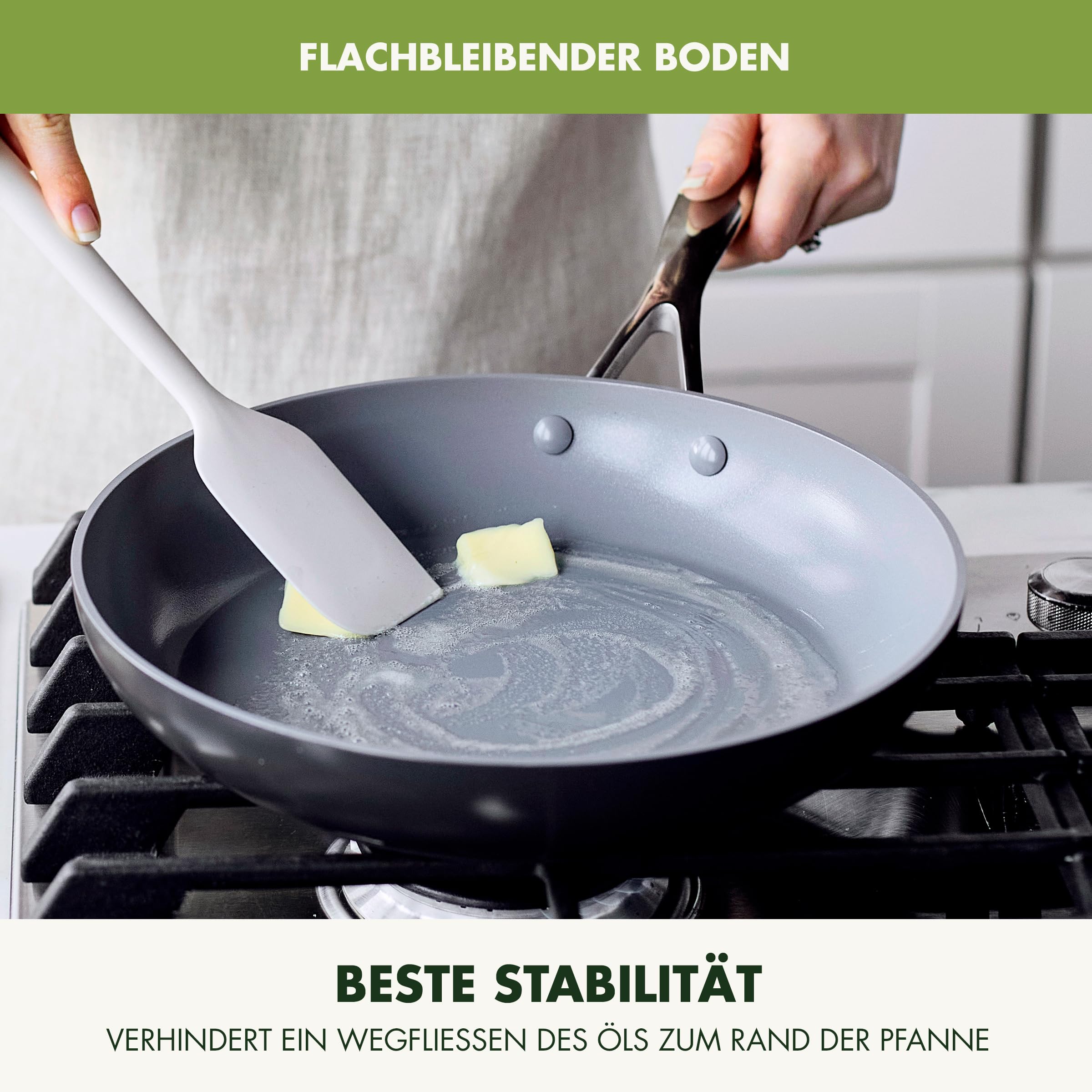 GreenPan Valencia Pro Harteloxierte Gesunde Keramik Antihaft 18 cm / 2 Liter Stielkasserolle mit Deckel, PFAS-frei, Induktion, spülmaschinenfest, Backofenfest, Grau