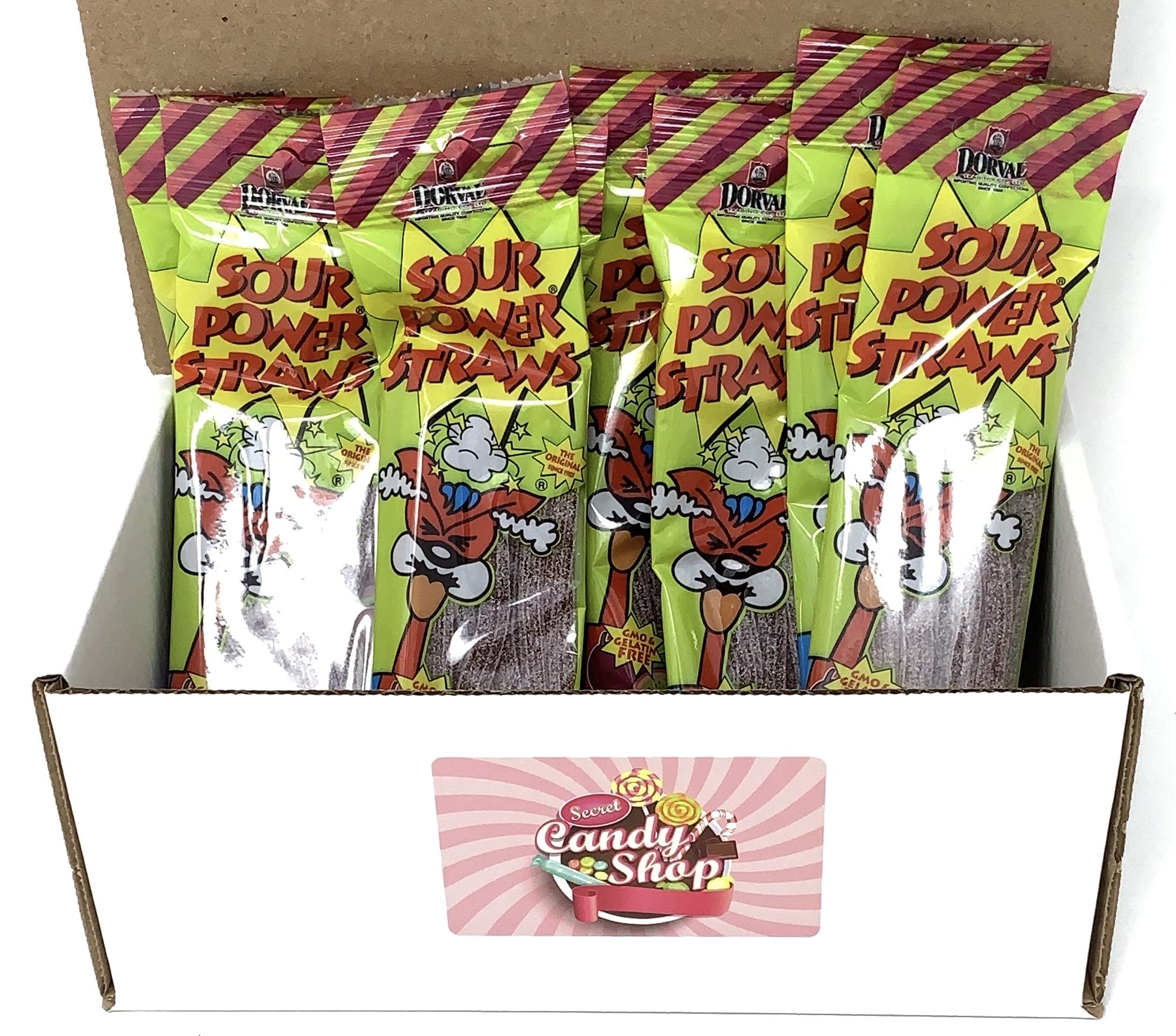 SECRET CANDY SHOP Sour Power Straws (Pack of 8) (Passion Fruit)