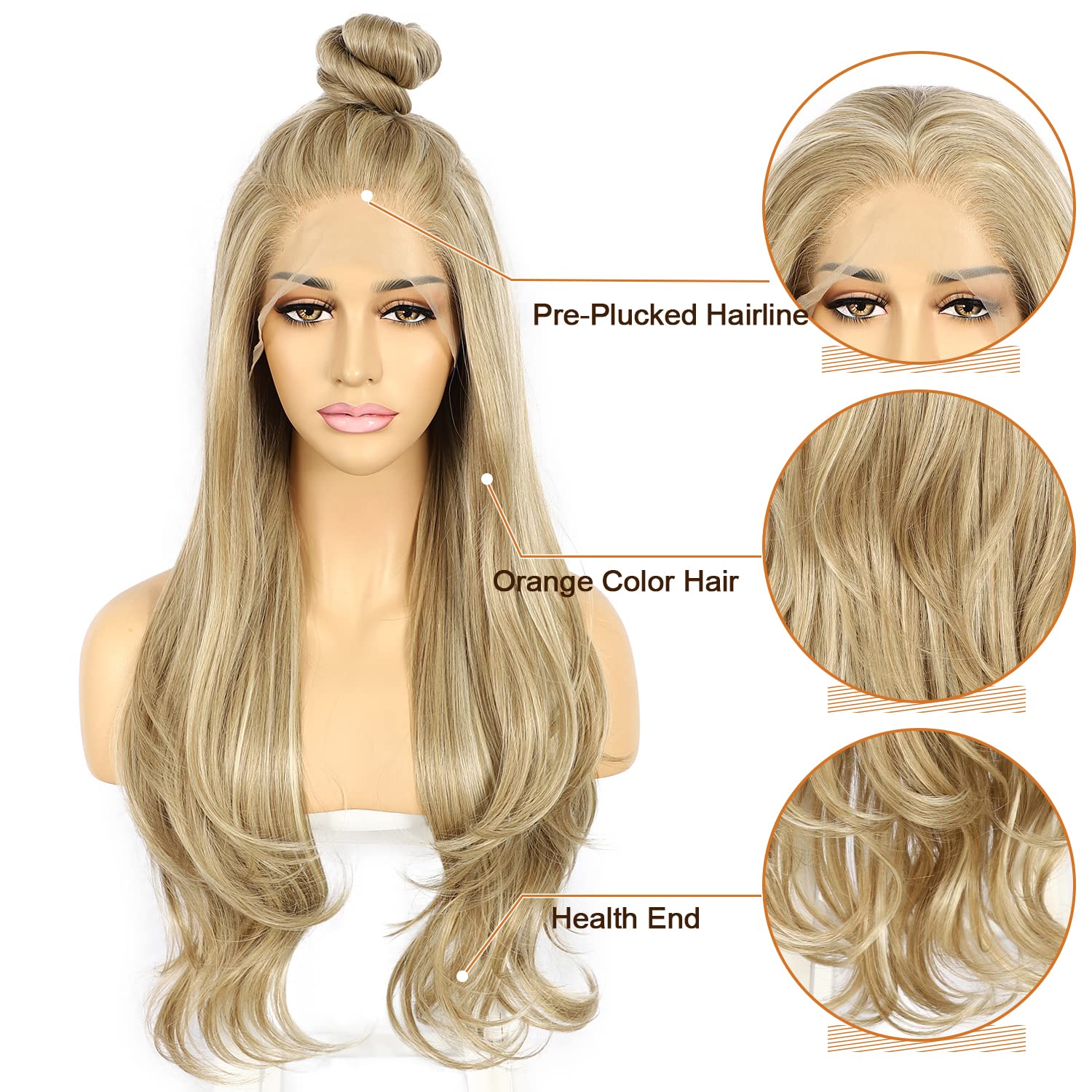 Amazon.com : SAPPHIREWIGS Blonde Lace Front Wig Long Wavy 