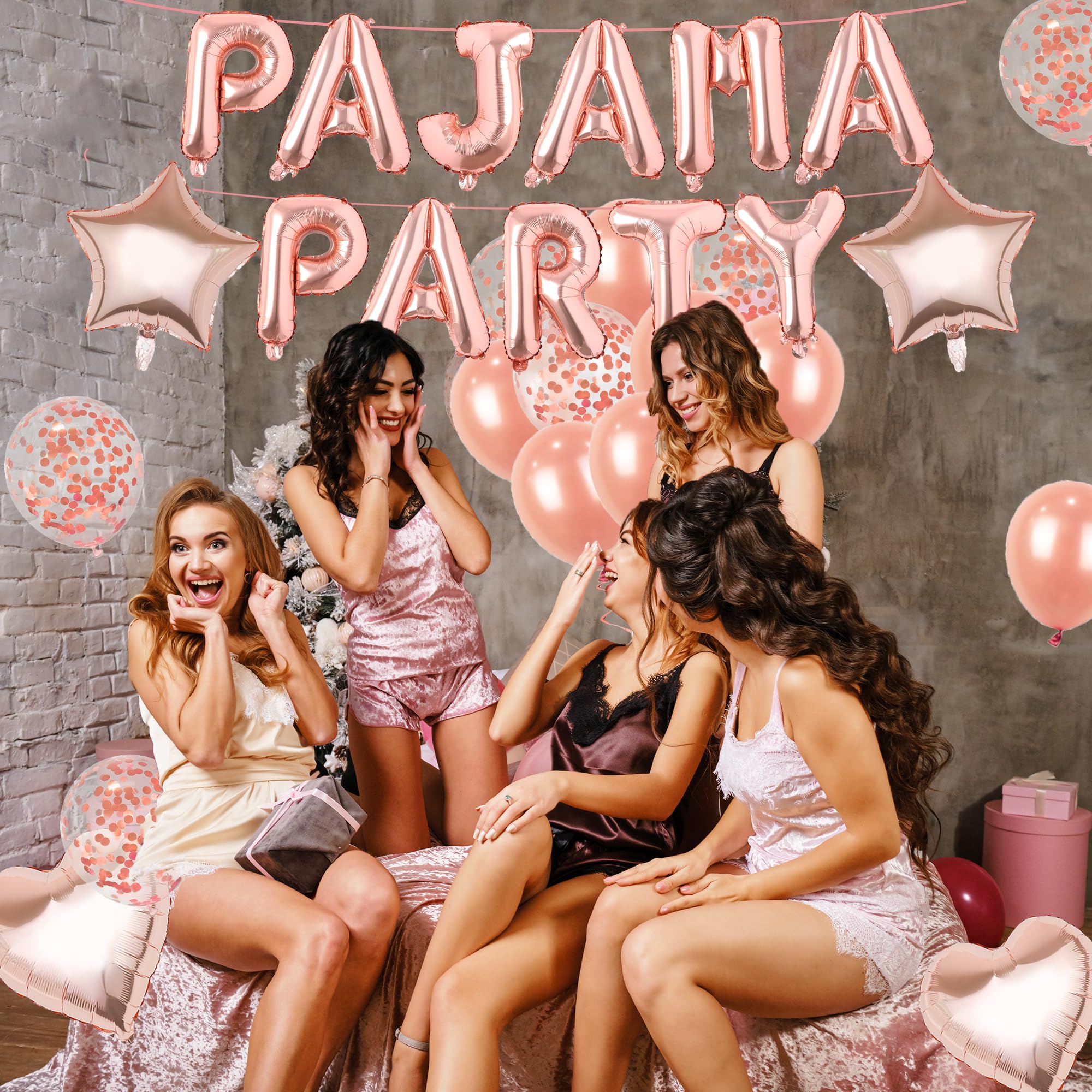 Amazon.com: ChenjunCo Rose Gold Pajama Party Slumber Decorations