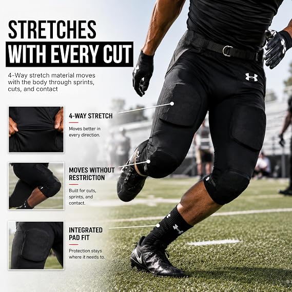 Under Armour Gameday Integrated Football Pants Adult, Adult Football Pants with Pads