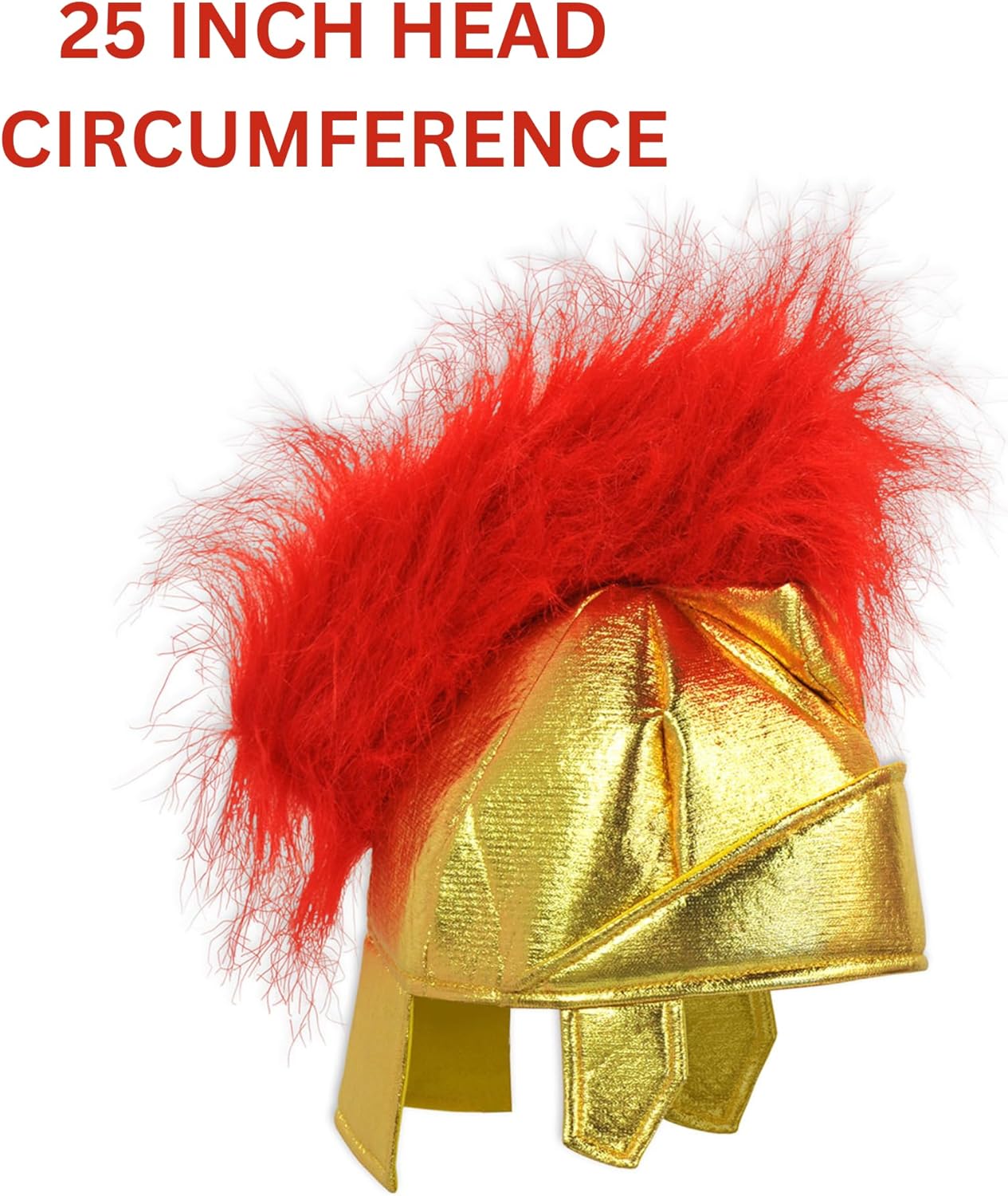 Beistle Fabric Roman Helmet – Gold Metallic Foam Costume Headpiece with Red Crest, Warrior Hat for Halloween, Theatrical Performances, Ancient Rome Parties, and Gladiator Events, Adult Size
