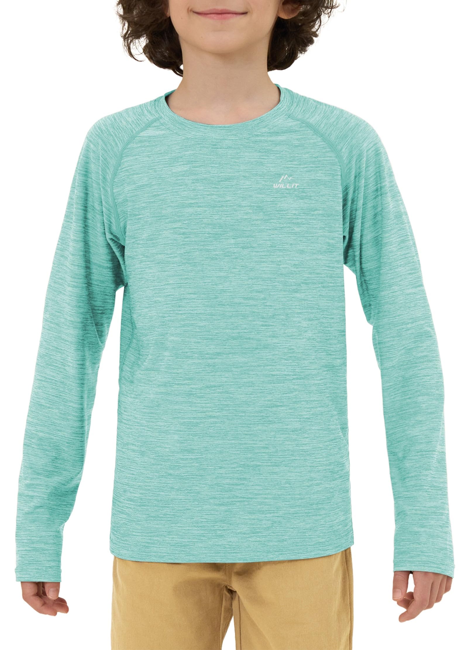 Willit Boy's UPF 50+ Sun Protection Shirt Long Sleeve Rash Guard Swim Shirts Youth SPF Fishing Quick Dry Shirt