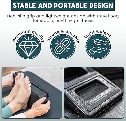 Miniatura 3 de Bloque de cuña para sentadillas con tiras antideslizantes Tabla inclinada para estiramiento de pantorrillas Bloques de yoga cuña de espuma Tabla