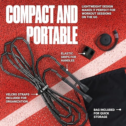 Miniatura 6 de Sportbit Elite Cuerda de Saltar con Perlas - Cuerda de Velocidad Ajustable para Fitness, CrossFit, Boxeo - Sin Enredos, Ligera