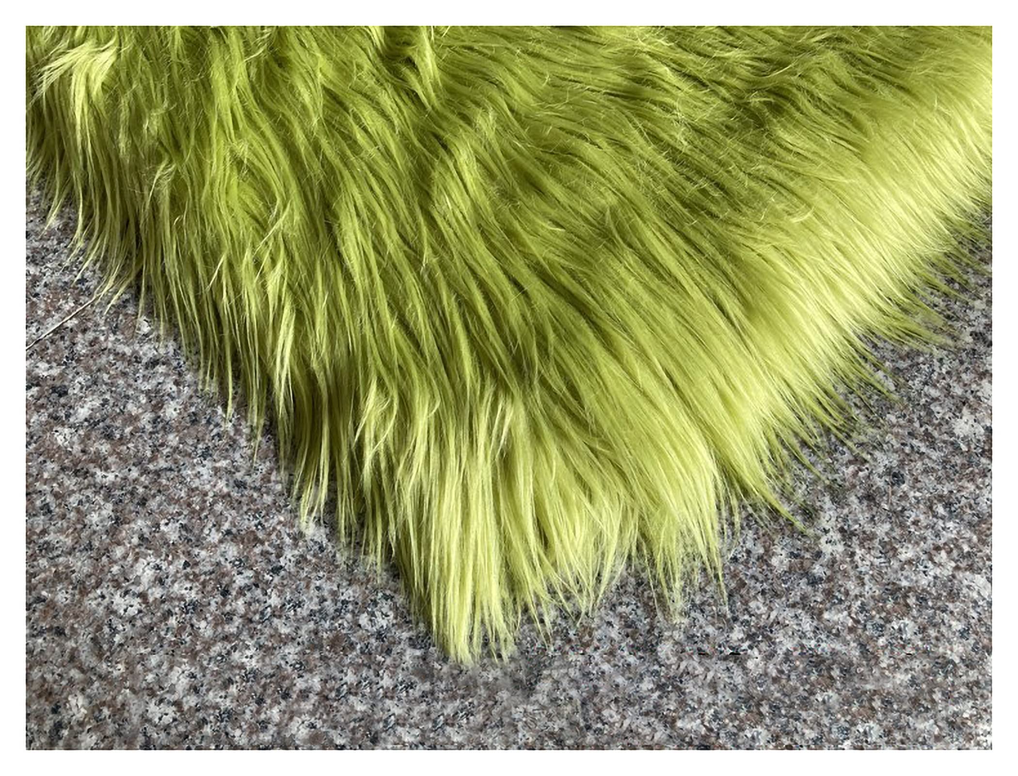 Faux Fur Fabric By The Yard Plush Fabric Used For Costume Show Decoration 170 Cm Wide Sold By The Meter(Color:Olive green)