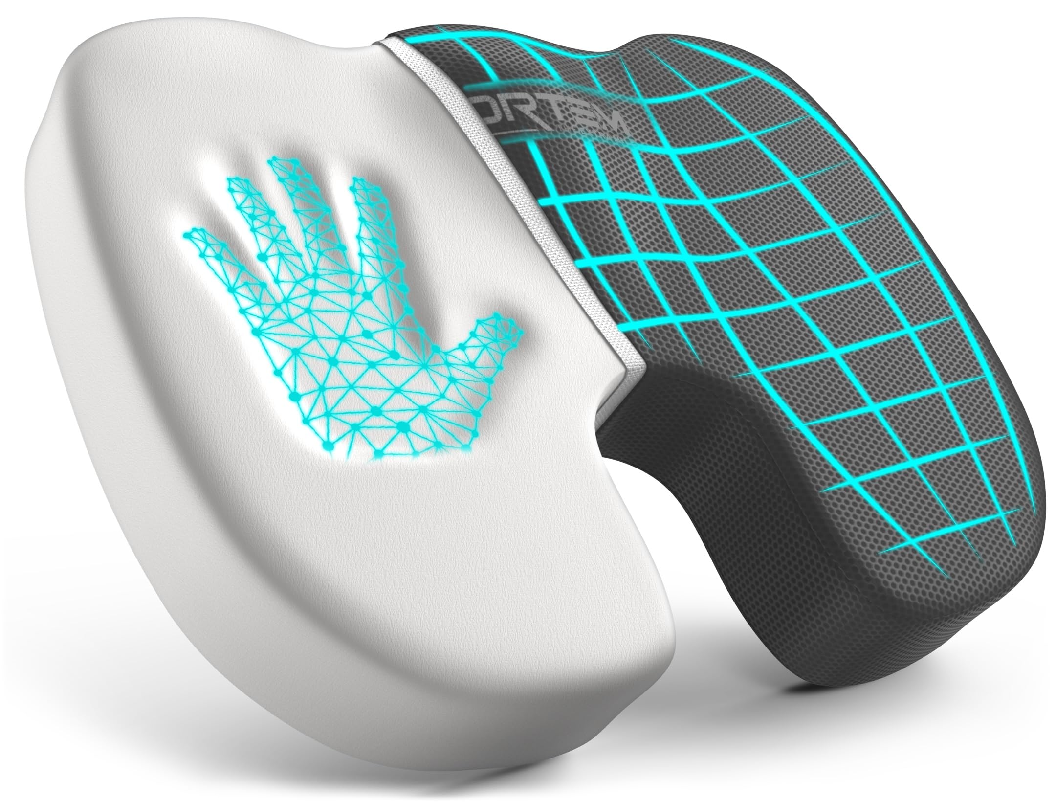 FORTEM Cojin Silla Oficina, Almohada En Forma De U, Cojín de Espuma Viscoelástica, Almohada Antideslizante para Sentarse en Gaming, Cojin Asiento Coche, Funda Lavable