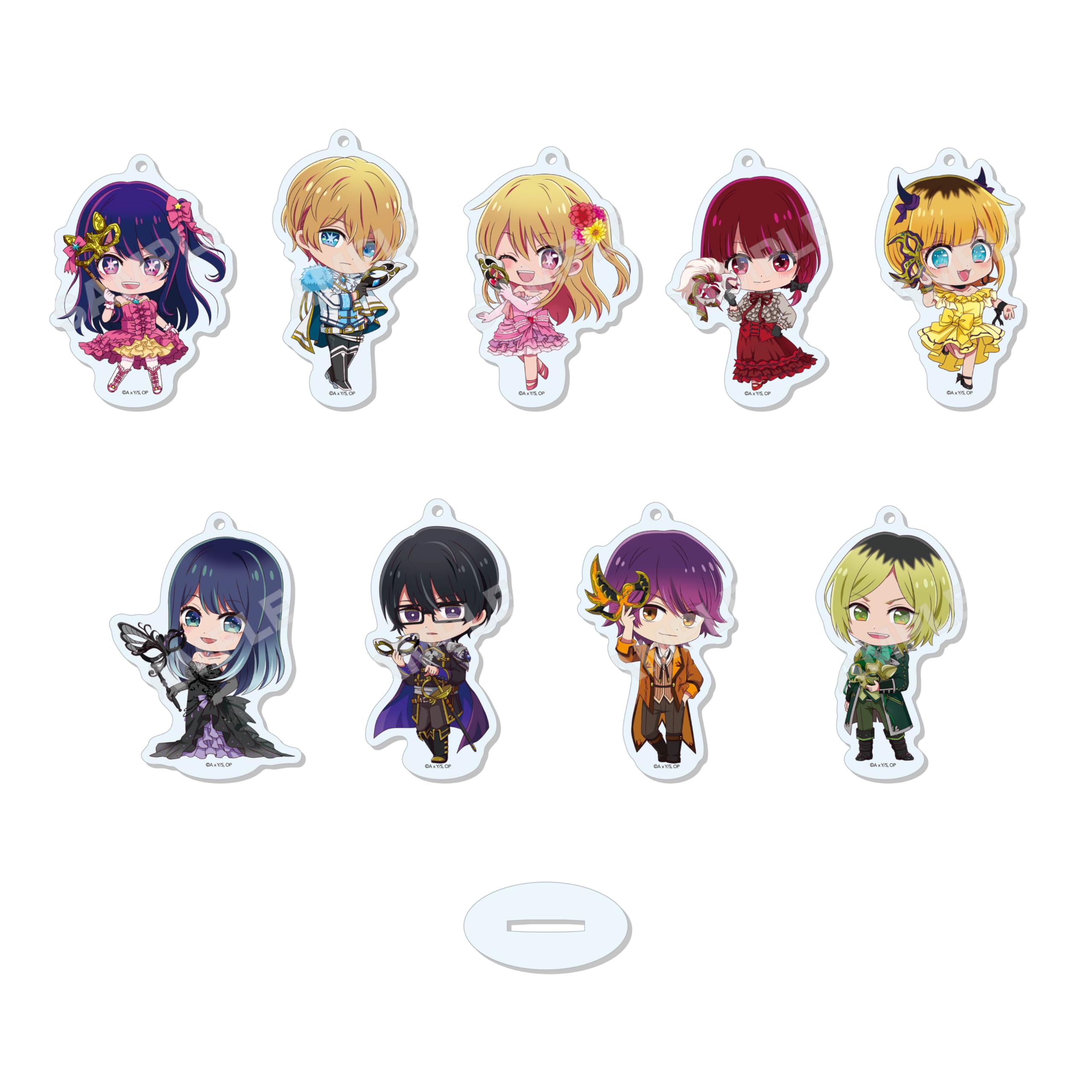 Pushing Child Marutto Stand Key Chain, Masquerade Ball Ver, 9 Piece Box