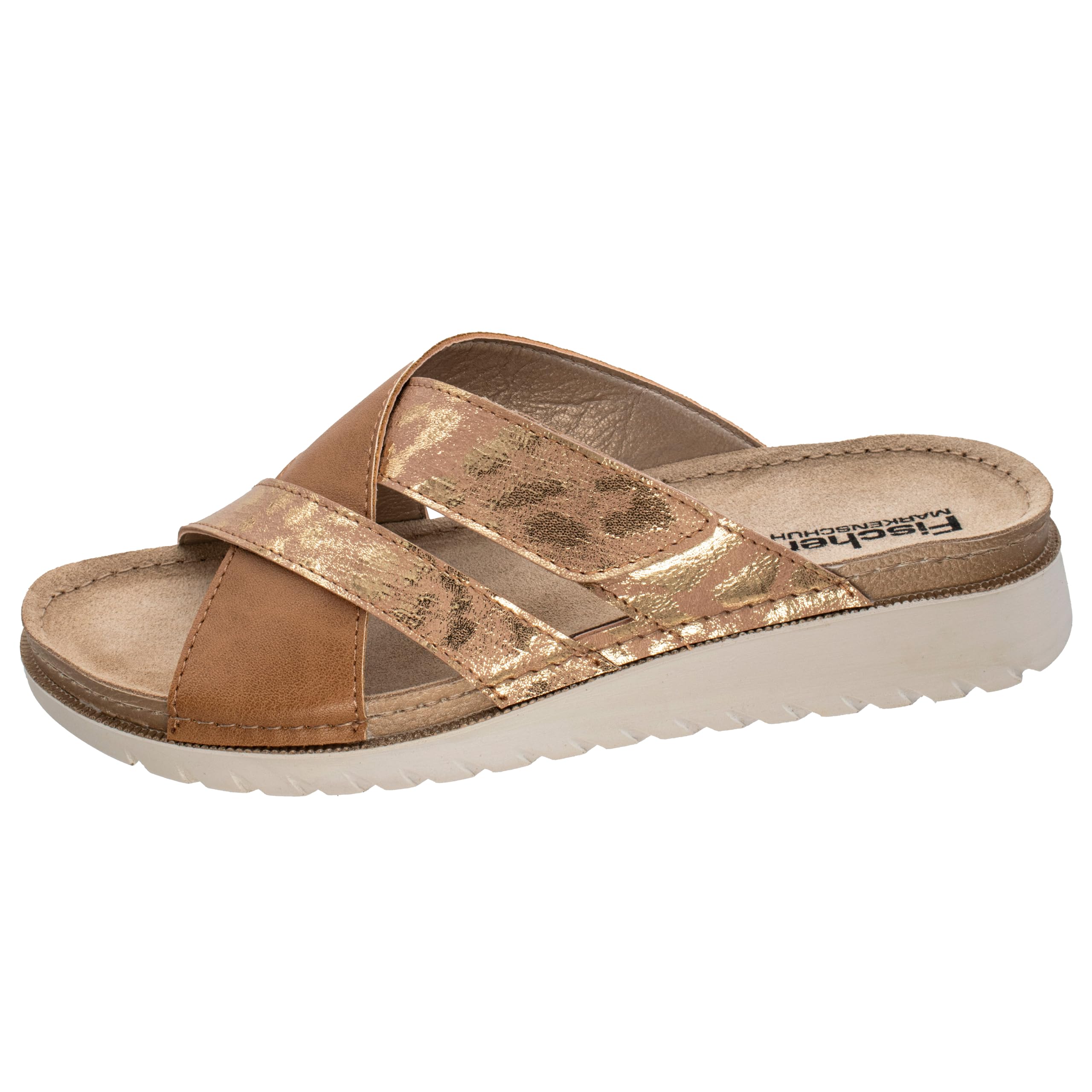 Fischer Markenschuh Women's Jule Flat Sandal, Camel, 5 UK