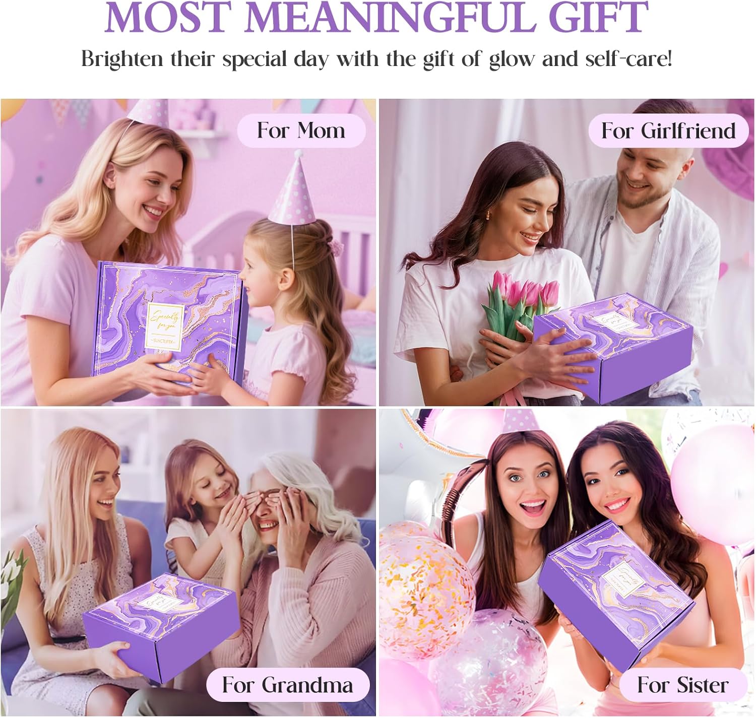 Birthday Gifts for Women, Self Care Gifts Christmas Box Get Well Soon Basket, Lavender Relaxing Spa Gifts Care Package w/ Flannel Blanket, Unique Mothers Day Gift Idea for Mom Her Friend Sister Purple - Image 9
