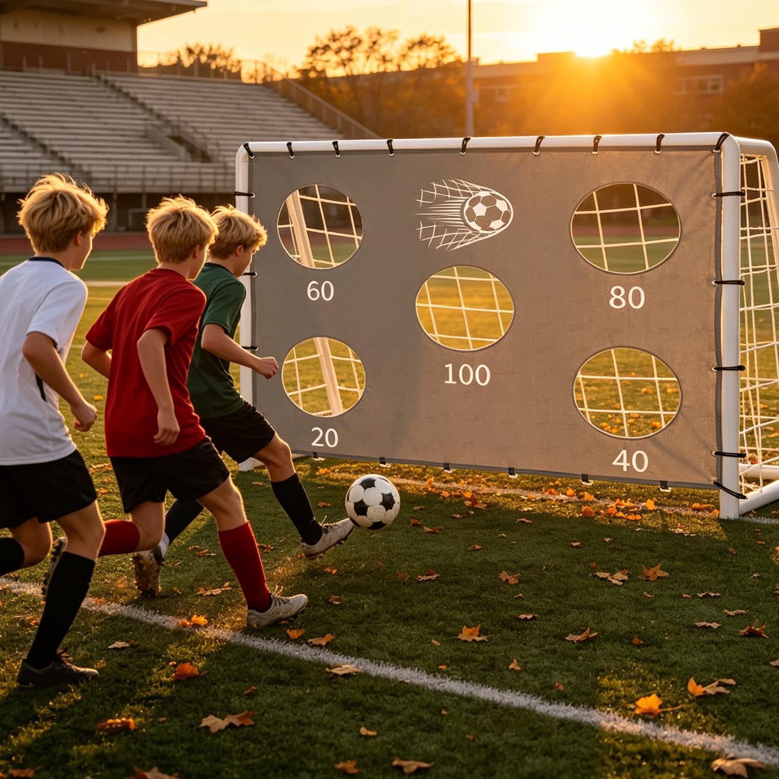 Fußballziel Schießnetz | Tragbar und zum Aufstellen und Falten - Fußball Präzision Zieltuch,Geeignet für den Einsatz im Hinterhof Schule Sommercamp Spielplatz für Erwachsene Jugend Anfänger
