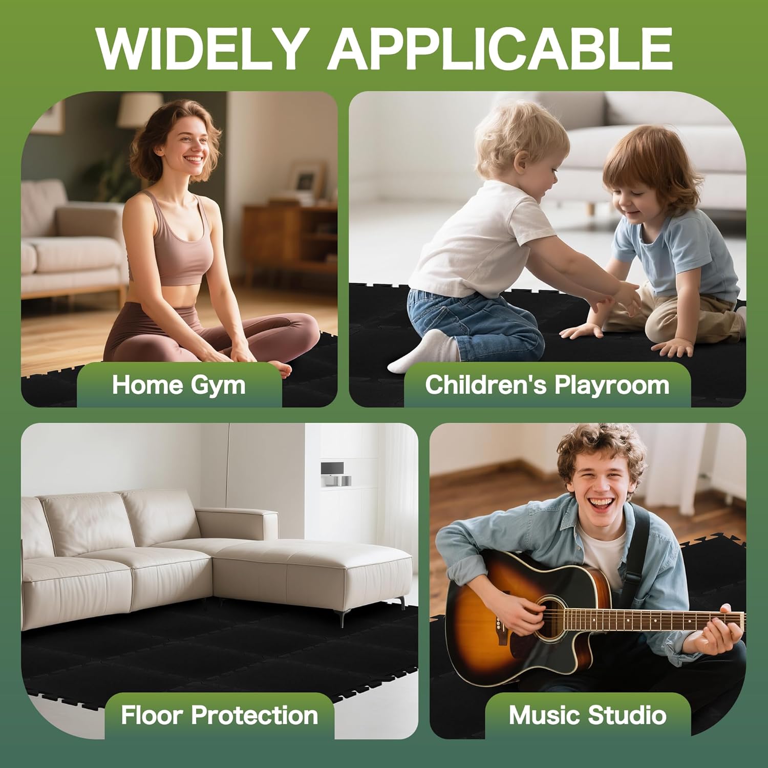 20 Pcs 11x 11 x 0.4 inches Sound Absorbing Interlocking Floor Mats, High Density Non-Slip Anti Vibration Sound proof Pads Acoustic Blankets for Drum Set,Thick Piano Carpet Drum Rug for Music Studio