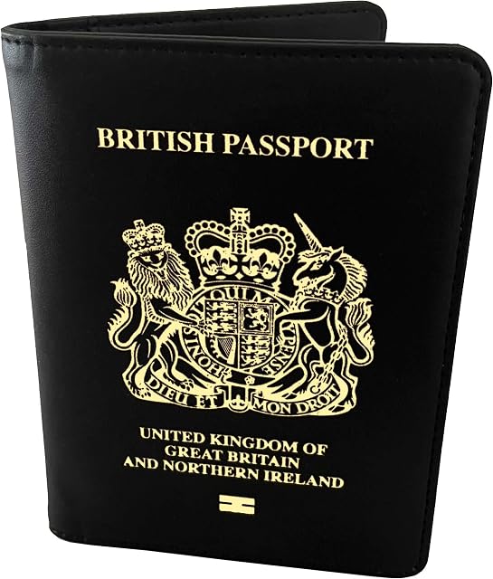 Executive Retail RFID Safe British Passport & Card Holder - UK Passport Wallet - Non EU - PU Leather - Black