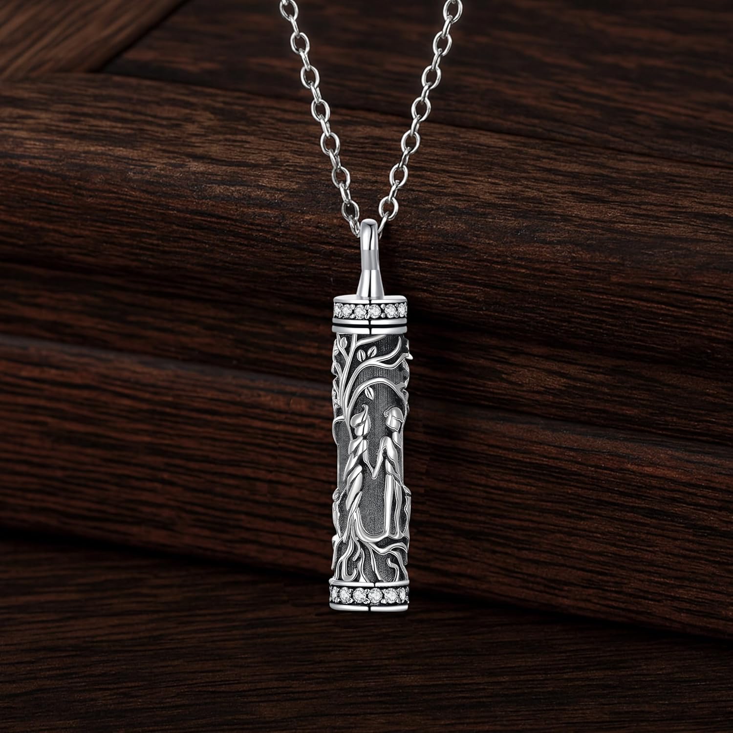 VERECICLYS925 Sterling Silver Ashes Cremation Pendant Necklace Urn for Ashes Sterling Silver Jewelry for Women V6 - Image 3