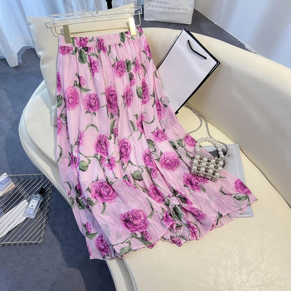 【高級】PINKHOUSE ロングスカート プリーツ 花柄 バラ 赤 日本製 高級】PINKHOUSE ロングスカート プリーツ 花柄 バラ 赤 日本製