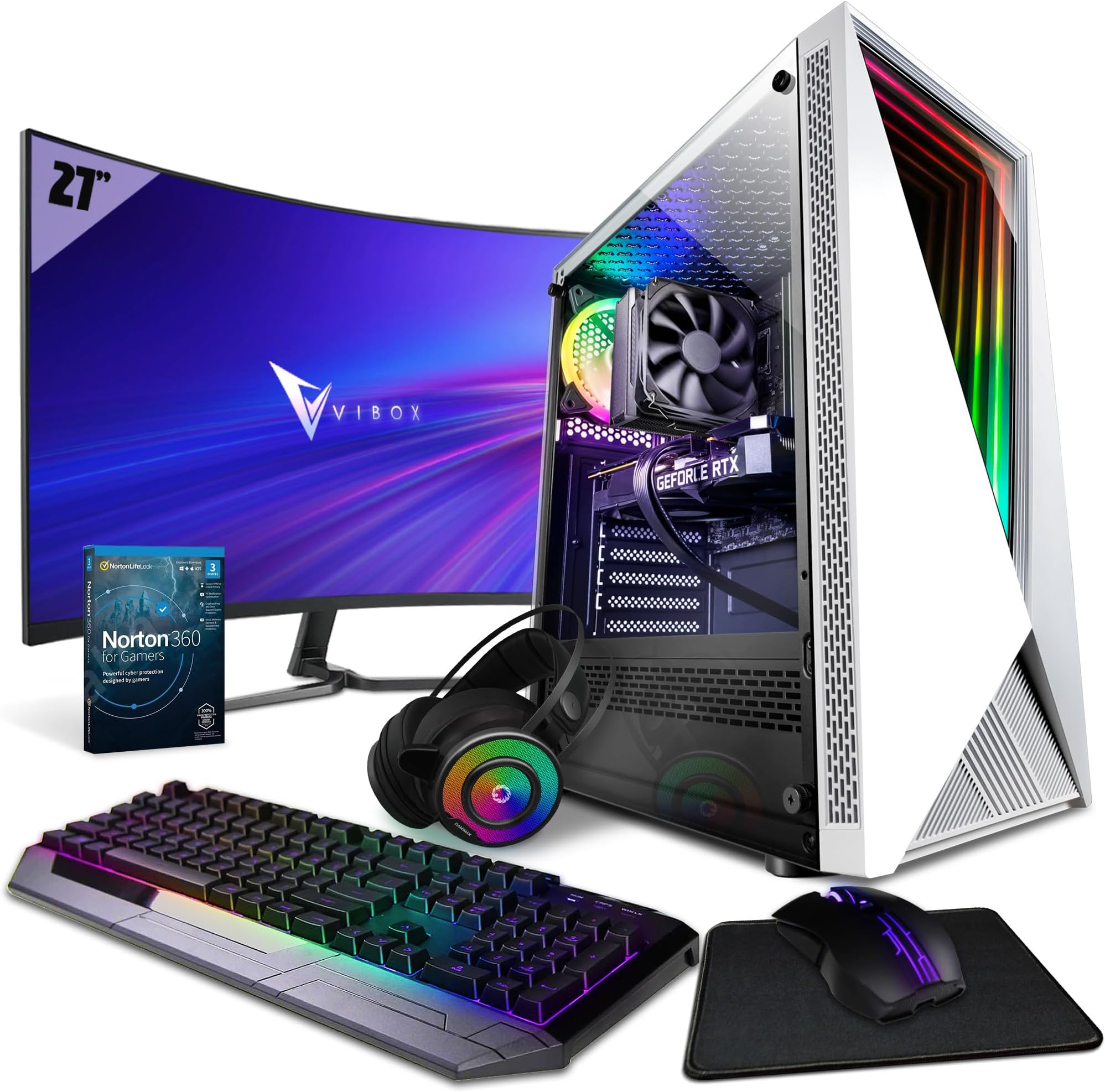 Vibox VIII-90 Gaming PC Bundle • Intel Core i9 12900KF 5.2GHz • Nvidia RTX 5060 Ti 8GB • 32GB RAM • 1TB NVMe SSD • Windows 11 • 27" Monitor • WiFi • Prebuilt