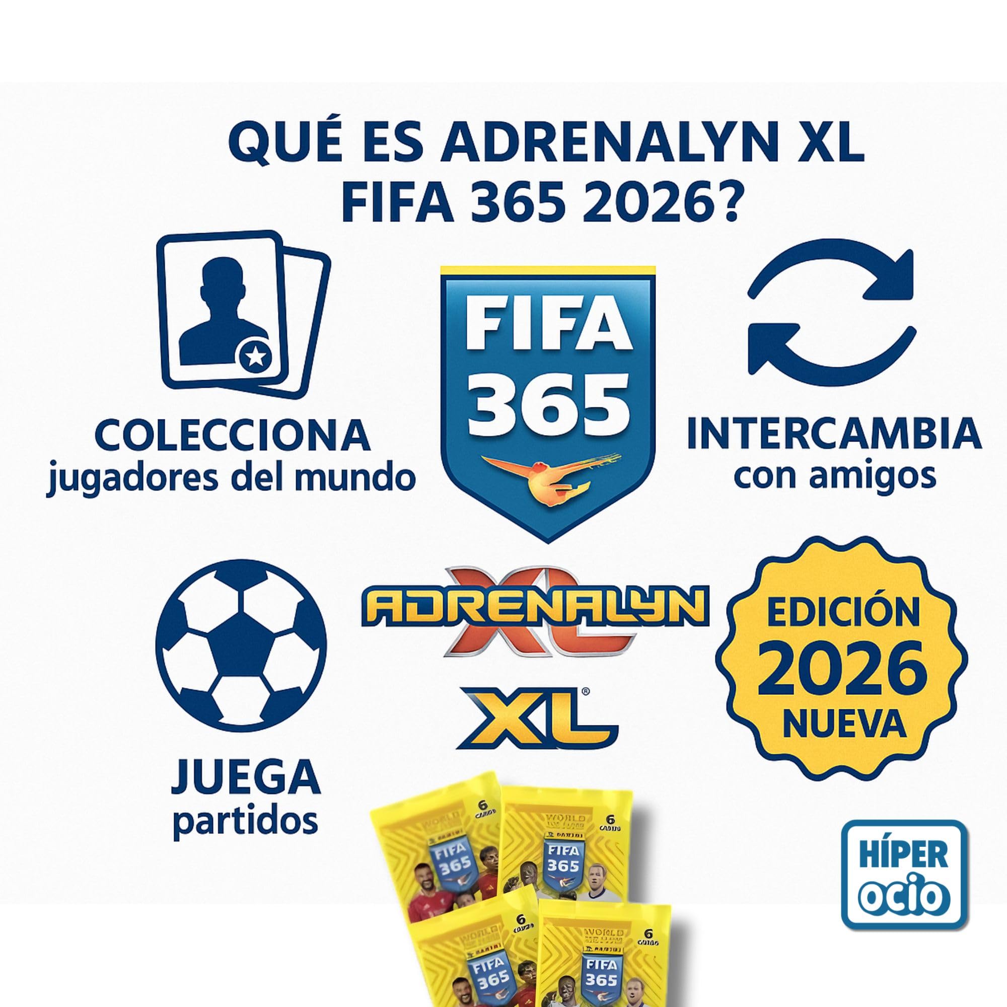 Panini FIFA 365 Adrenalyn 2026, Colección de Cartas, Pack Inicial con Archivador, Diferentes Versiones de Sobres, Deck Box de Regalo para repetidas (Premium+24)