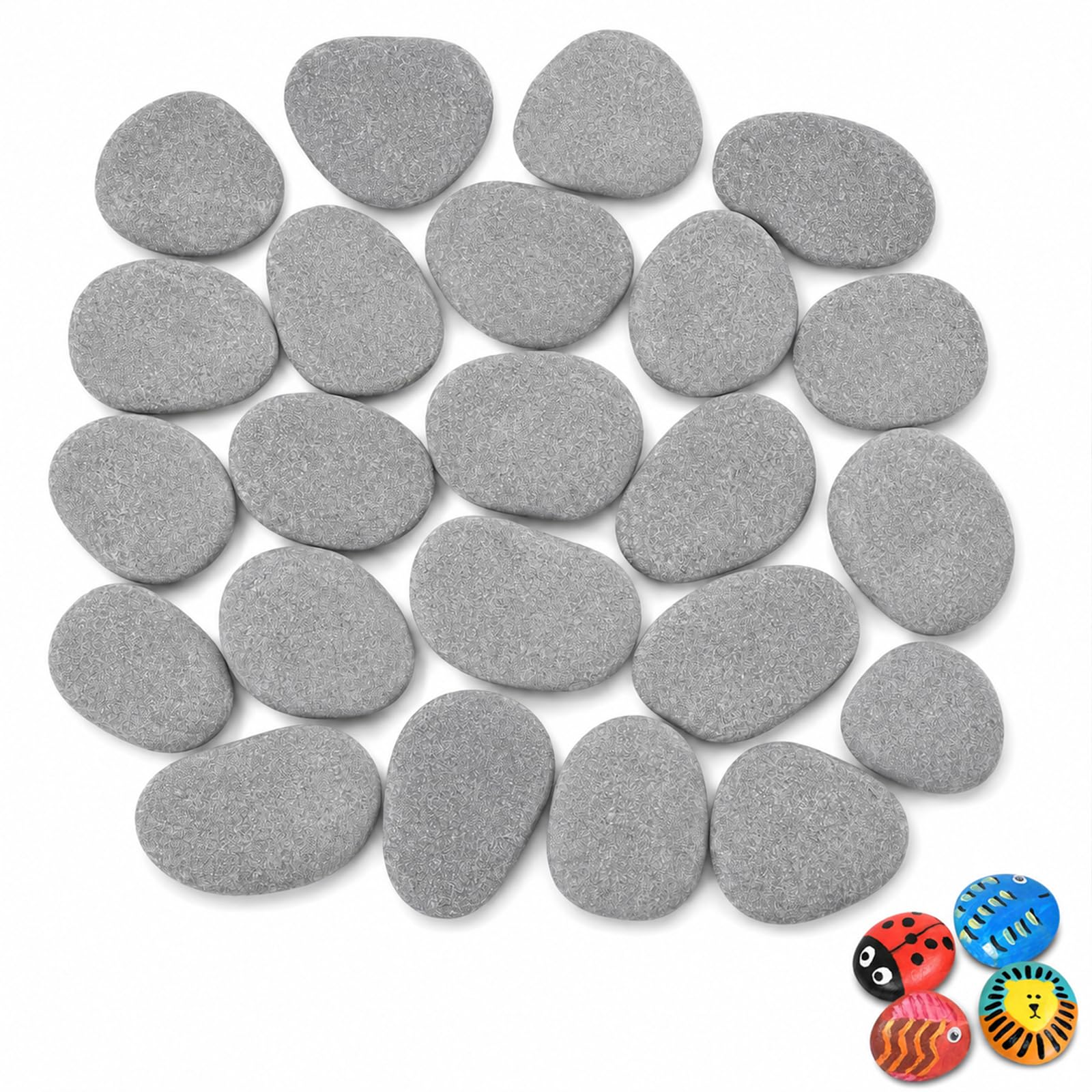 25 PCS Pebbles for Painting, 3-5 cm Natural Smooth Stones for Painting