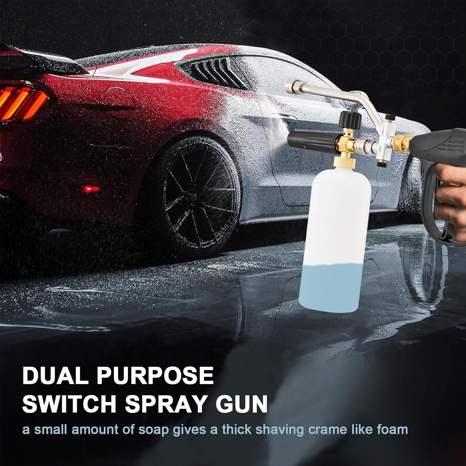 High-Pressure Cleaning Foam Machine, high-Pressure Foam Gun for car Washing, Dual Switch Gun with Five Powerful Cleaning-Grade Sprayer nozzles (3)