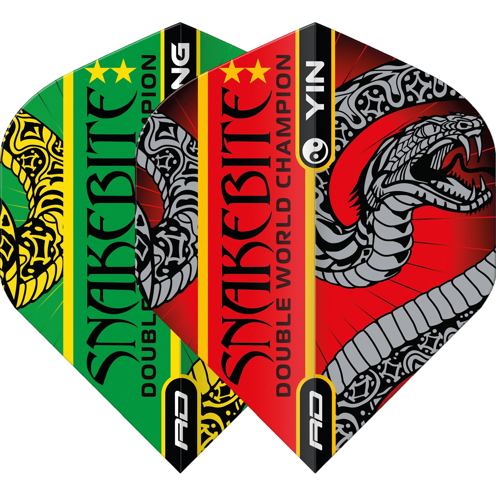 RED DRAGON DARTS, Peter Wright, Snakebite, Yin Yang Dart Flights 3 Sets Per Pack (9 in Total), Extra Thick 100 Micron - Image 4