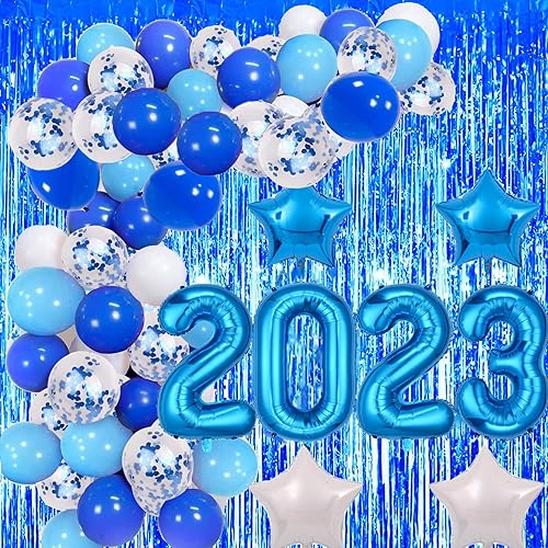 Miniatura 5 de 2 cortinas de flecos de papel de aluminio de oropel azul oscuro para decoración de fiestas, cortinas de oropel, telón de fondo de 3.3 pies x 8.3