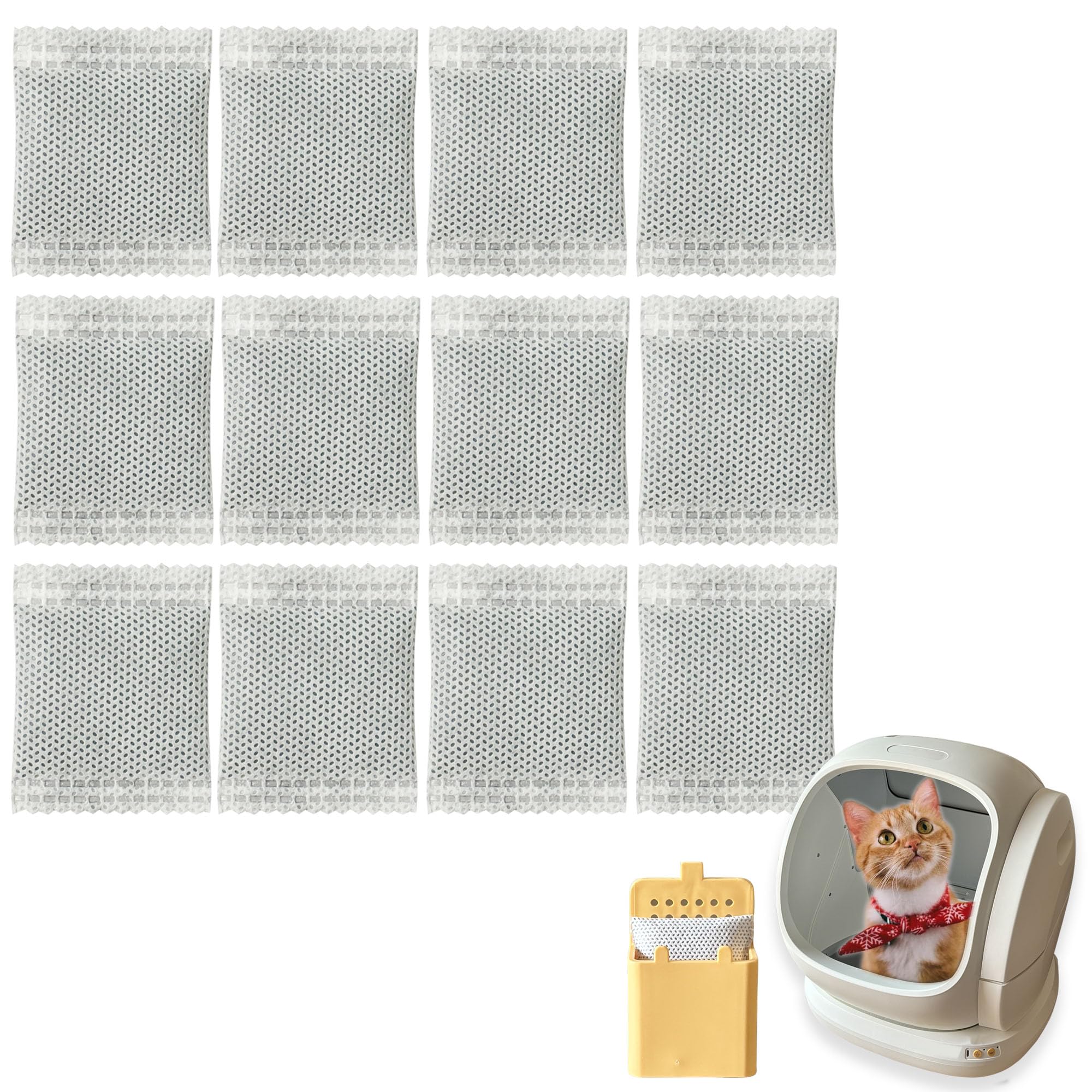 12 Pack Activated Charcoal Filters Refills for Meowant Automatic Litter Box, Pet Odor Eliminator for Meowant Self-Cleaning Cat Litter Box