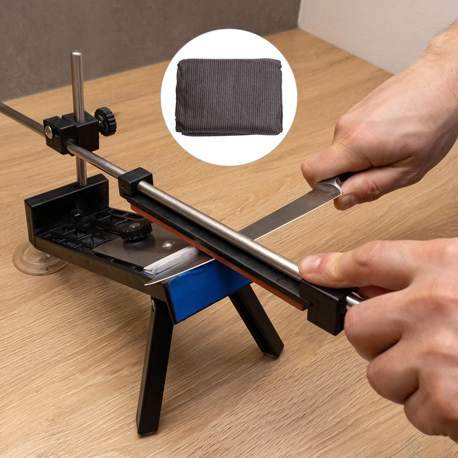 SHINEOFI Afilador de Cuchillos de Metal Ángulo Fijo, Herramienta Multifuncional para Cocina Fácil de Mantener, Adecuado para Instalar en Encimera o Estufa