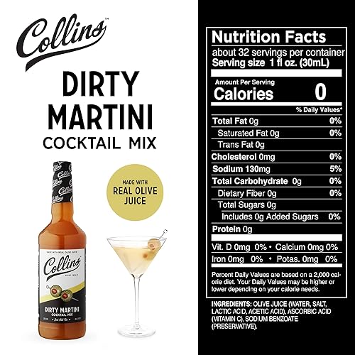 Miniatura 2 de Collins Dirty Martini Mix  Hecho con salmuera de oliva real para el sabor audaz que necesitas Ingrediente clásico de receta de cóctel 32 onzas