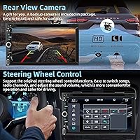 Vista 5 de Estéreo de coche de doble DIN con reproductor de CD/DVD - CarPlay y Android Auto, audio para coche con Bluetooth, pantalla táctil HD de 7 pulgadas