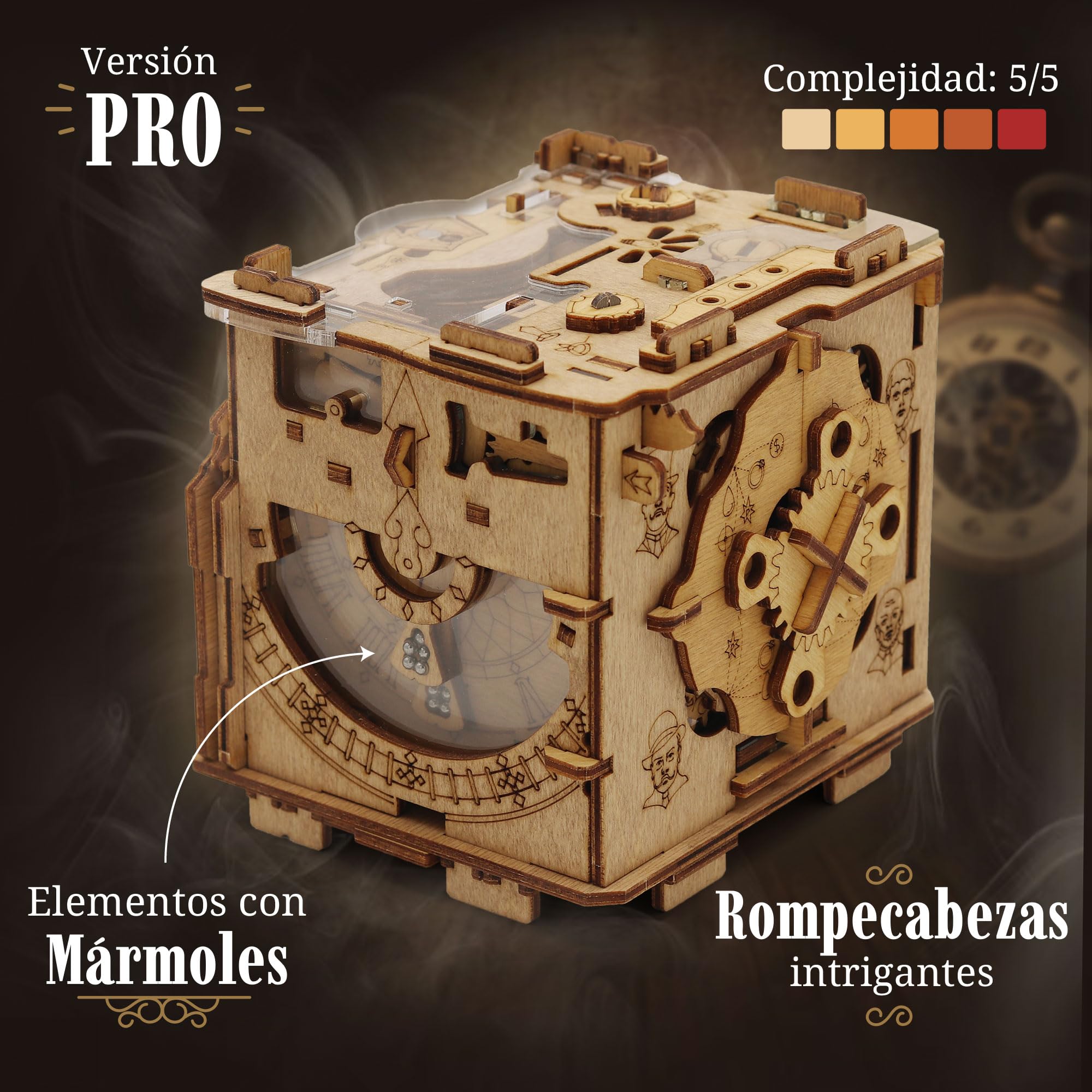 iDventure Cluebox Pro - La Cámara de Sherlock - Juego de Escape Room - Puzzle 3D de Madera - Caja Secreta Japonesa - Regalo Original - Caja para Dinero Boda - Rompecabezas Originales para Adultos