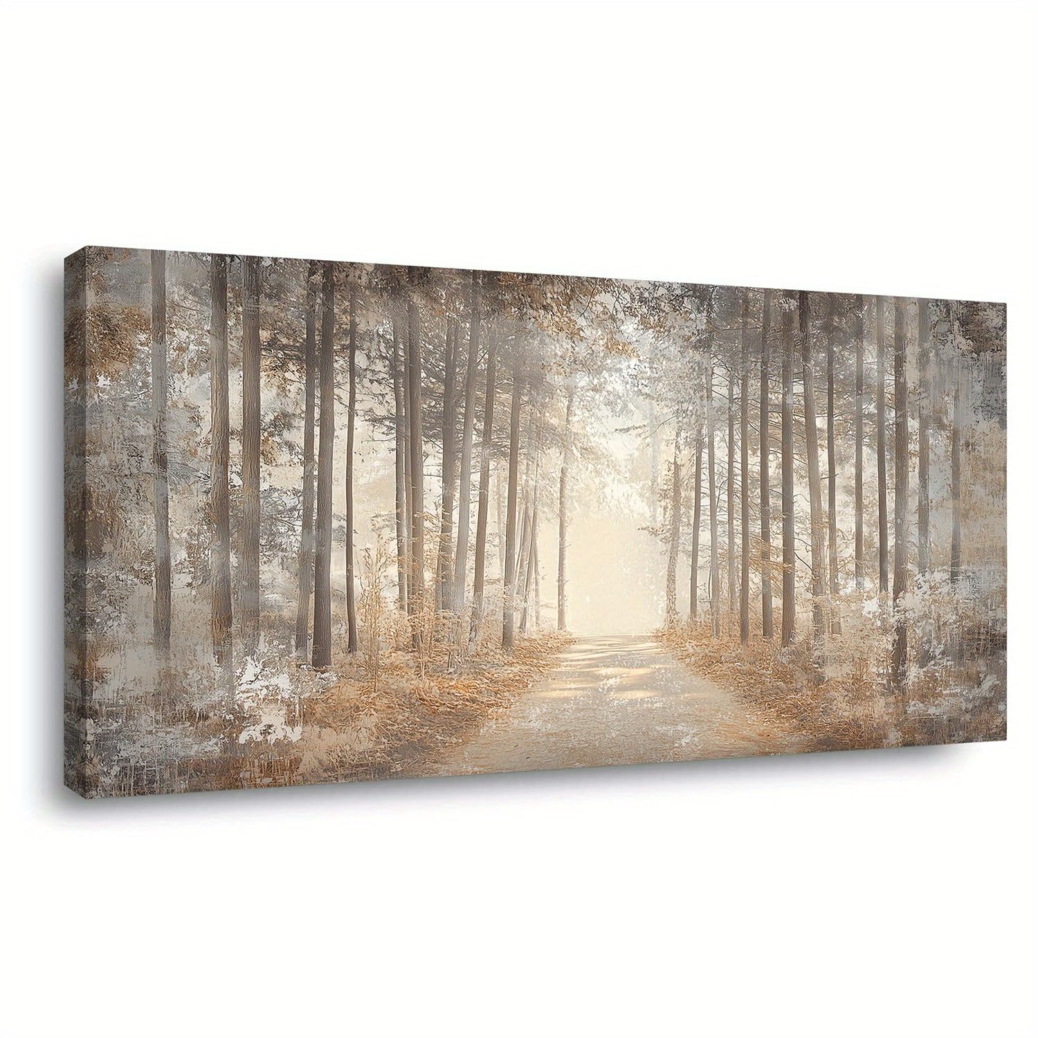 AEFOUU Canvas Wall Art Pictures Print Misty Forest Modern Abstract Painting Large Artwork for Living Room Office Home Decor(80x160cm/32x63in/Frameless)